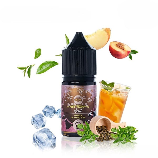 Tinh Dầu Saltnic Ninja - Peach Oolong Tea (Trà Đào) - 30ml: Hương Trà Đào Tươi Mát