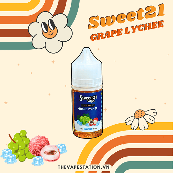 Tinh Dầu SWEET21 Salt – Grape Lychee - Vị Nho Vải Lạnh