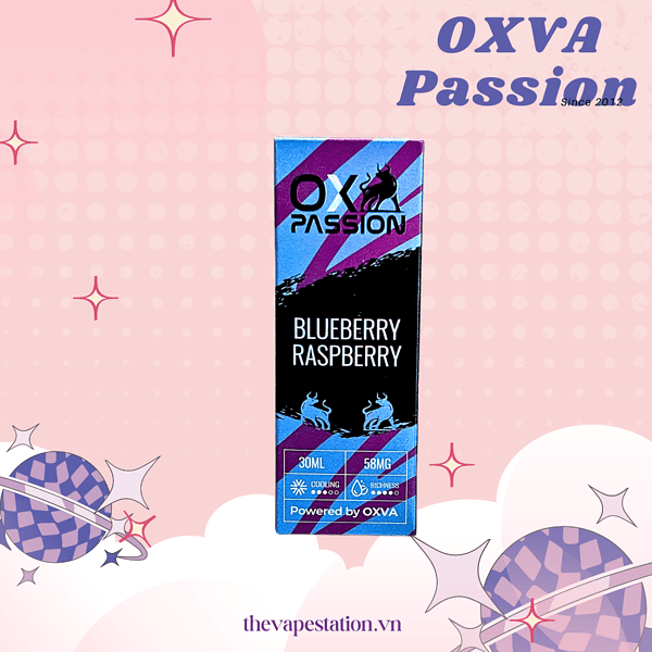 Tinh Dầu OXVA PASSION Salt – Blueberry Rasberry - Vị Việt Quất Mâm Xôi