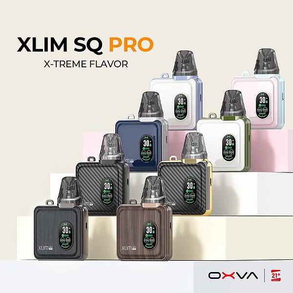 OXVA XLIM SQ PRO 30W- Gold Carbon- Màu Đen Viền Vàng