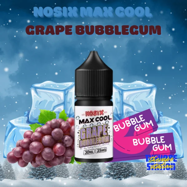 Tinh Dầu Salt Nosix Max Cool - Grape BubbleGum - Vị Kẹo Gum Nho (35mg-60mg)