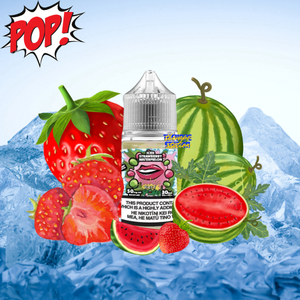 Tinh Dầu Salt Iced pop - Strawberry Watermelon - Vị Dâu Dưa Hấu - 30mg/50mg