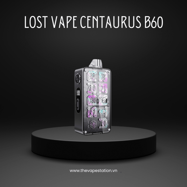 Lost Vape CENTAURUS B60 AIO Kit 60W - Laser Gunmetal - Màu Xám Trong Suốt Họa Tiết